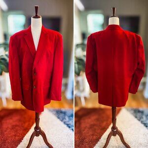 Neil Allyn Red Men’s Suit Jacket – Size 44R | Single-Breasted, Two-Button